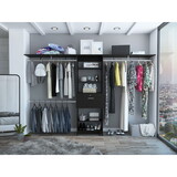 Bergen 1-Drawer 4-Shelf Closet System Dark Walnut B062S00020