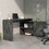 Lyncliff 1-Drawer 2-Shelf L-Shaped Office Desk Smokey Oak B062S00037