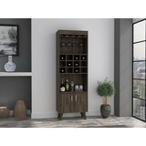 Kisco 1-Drawer 2-Shelf Bar Cabinet Dark Walnut B062S00042