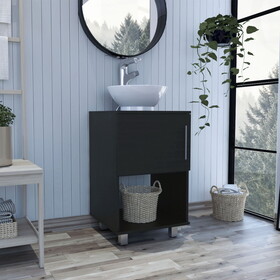 Saybrooke 1-Shelf Single Bathroom Vanity Black Wengue B062S00077