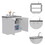 Brookeline Rectangle 2-Door Utility Sink and Cabinet White B062S00093