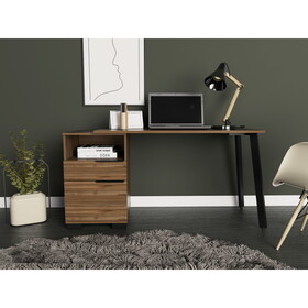 Andover Writing Desk with Built-in Cabinet Mahogany B062S00101