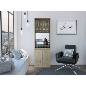 Falmouth 5-Bottle 2-Shelf Bar Cabinet Light Oak B062S00109