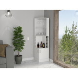 Isabelle 8-Bottle 2-Shelf Bar Cabinet White B062S00115