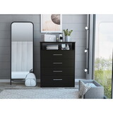 Cassville 4-Drawer 1-Shelf Dresser Black Wengue B062S00135