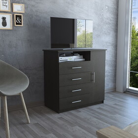 Baylon 4-Drawer 1-Shelf Dresser Black Wengue B062S00136