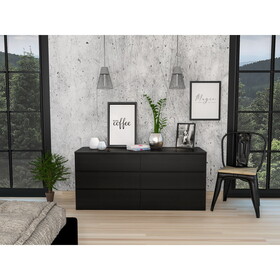Waterville 6-Drawer Rectangle Dresser Black Wengue B062S00150