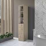Althorn 4-Drawer 3-Shelf Linen Cabinet Light Pine B062S00183