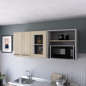 Devoux 3-Door 2-Shelf Wall Cabinet Light Pine B062S00185