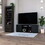 Capistrano 7-Shelf 4-Door 2-piece Living Room Set, TV Stand and Bar Cabinet Black and Espresso B062S00212