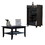 Cabrillo 4-Shelf 2-piece Living Room Set, Coffee Table and Bar Cabinet Black and Espresso B062S00213