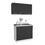 Aztec 2-Piece Kitchen Set, Wall Cabinet + Utility Sink Cabinet, Black and White B062S00253