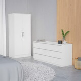 Wyoming 2-Piece Bedroom Set, Armoire + Dresser, White B062S00256