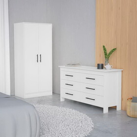 Canaan 2-Piece Bedroom Set, Armoire + Dresser, White B062S00257