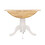 Natural Brown and White Round Dining Table with Drop Leaf B062S00275
