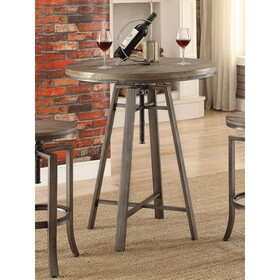 Dumont Brushed Nutmeg and Slate Grey Adjustable Height Bar Table B062S00280