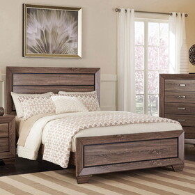 Oatfield Washed Taupe Queen Panel Bed B062S00314
