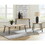 Swinson Natural and Matte Black Coffee Table with Hairpin Leg B062S00317