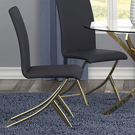 Moira Black and Brass Dining Chairs (Set of 2) B062S00322