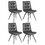 Charcoal and Gunmetal Tufted Back Dining Chairs (Set of 4) B062S00326