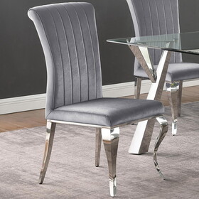 Richter Grey Upholstered Side Chairs (Set of 4) B062S00327