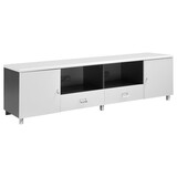 Hexner Glossy White and Grey 2-Drawer TV Console B062S00328