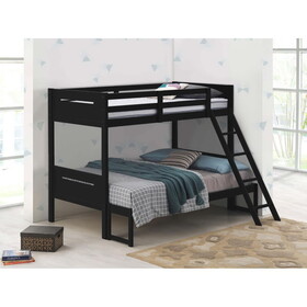 Orman Black Twin/Full Bunk Bed with Built-in Ladder P-B062S00340