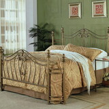 Halley Antique Brushed Gold Metalwork Headboard and Footboard B062S00356