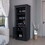 Tyler Black 4-Built in Wine Rack Bar Cabinet