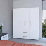 Riley White All-in-One 2-Door Armoire
