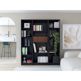 Alexander Black 3 Piece Living Room Set with 3 Bookcases