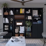 Benjamin Black 4 Piece Living Room Set with 4 Bookcases B062S00438