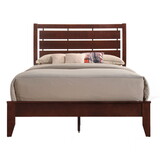 Brown Cherry Queen Sleigh Bed B062S00456