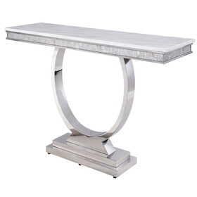 White and Silver Sofa Table B062S00457