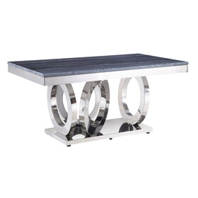 Grey and Silver Rectangle Coffee Table B062S00459