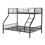 Gunmetal Twin XL/Queen Bunk Bed with Built-in Ladder B062S00468