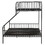 Gunmetal Twin XL/Queen Bunk Bed with Built-in Ladder B062S00468