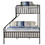 Gunmetal Twin XL/Queen Bunk Bed with Built-in Ladder B062S00468