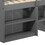 Grey Twin Loft Bed with Built-in Drawers and Bookshelf B062S00470