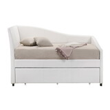 White Twin Upholstered Daybed with Trundle B062S00475