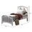 White Twin Bed with Slatted Headboard and Footboard B062S00484