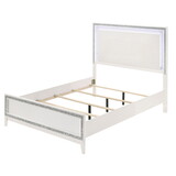 White Queen Bed with LED Lighting Headboard B062S00485