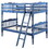 Blue Twin over Twin Bunk Bed with Built-in Ladder B062S00491