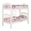 White Twin over Twin Bunk Bed with Built-in Ladder B062S00498