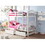 White Twin over Twin Bunk Bed with Built-in Ladder B062S00498