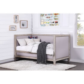 Beige and Weathered Oak Twin Daybed B062S00502