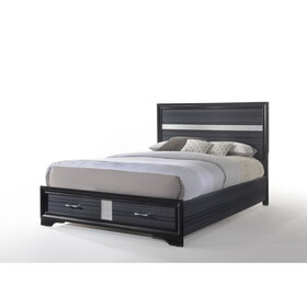 Black Queen Bed with Storage B062S00511