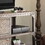 Weathered Oak and Antique Silver 4-Shelf TV Stand B062S00540