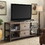 Weathered Oak and Antique Silver 4-Shelf TV Stand B062S00540