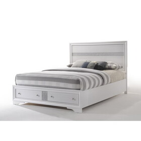 White Queen Bed with Storage B062S00542